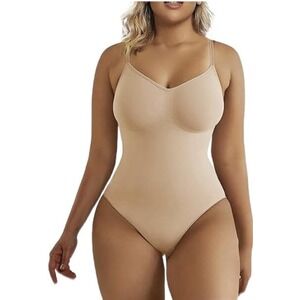 FellinGirl Thong Shapewear Bodysuit‎ Tan Womens Size XS/S Wireless One Piece
